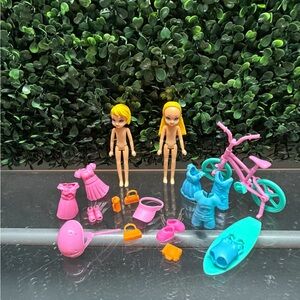 Mini Fashion Doll Set with Pink & Teal Accessories